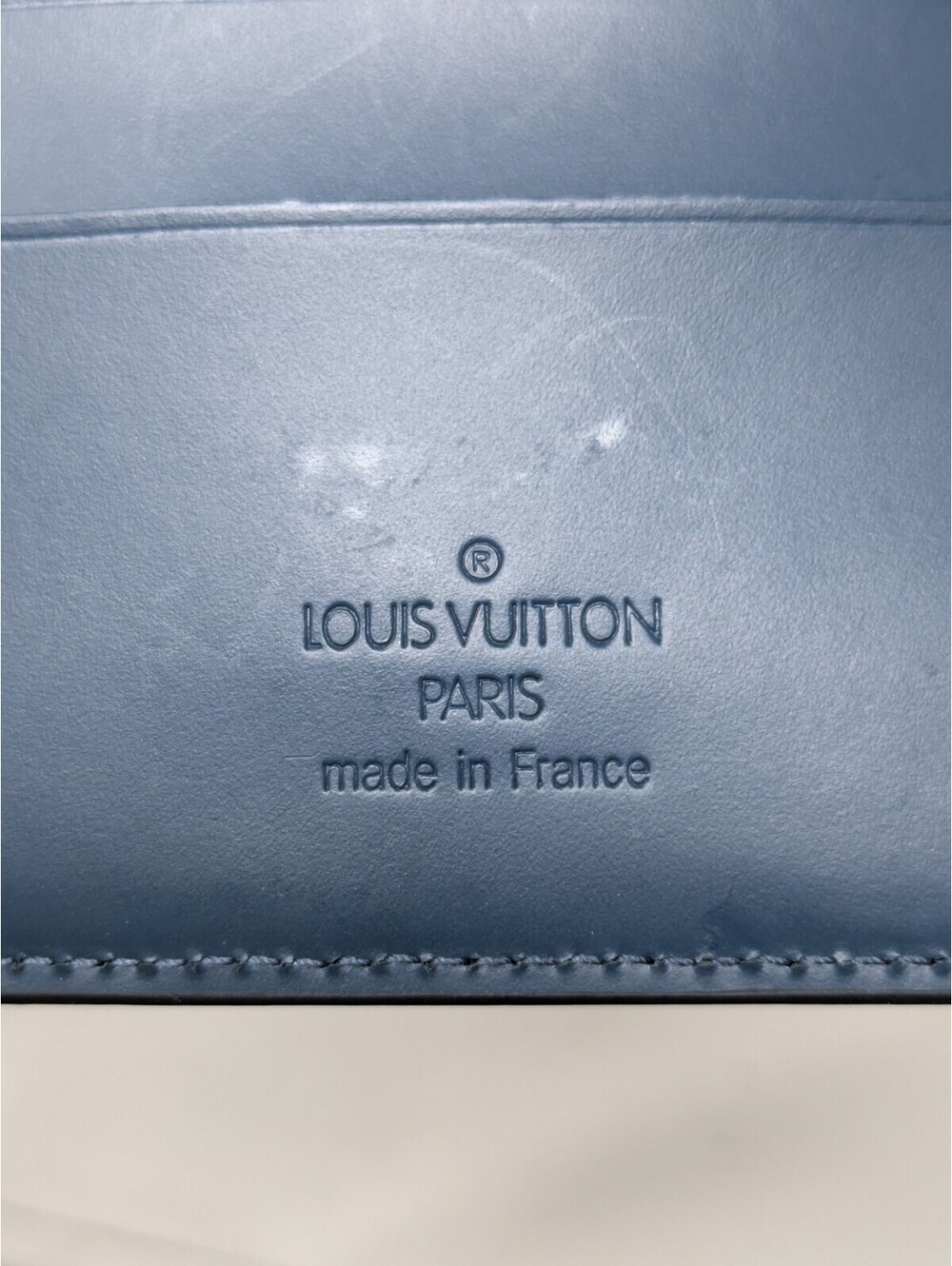 Louis Vuitton Compact Blue Faux Leather Monogram Wallet - Picture 5 of 8